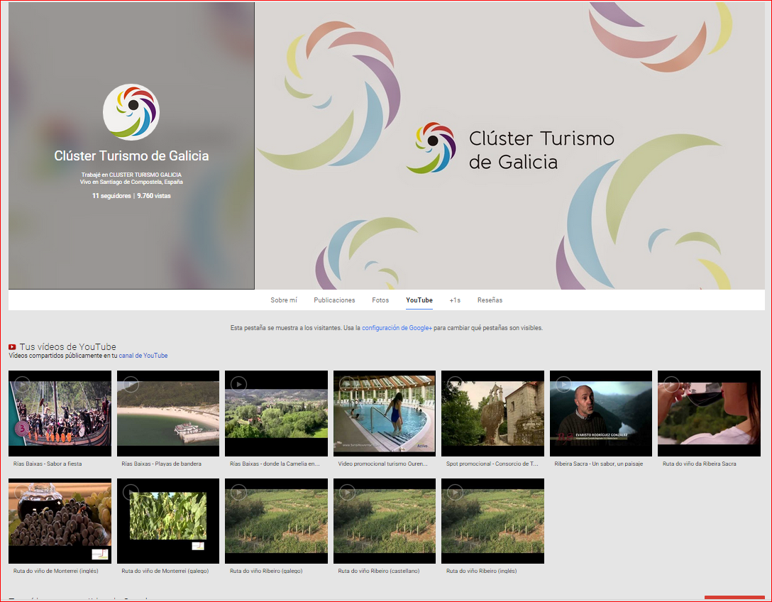 El Clúster del Turismo de Galicia cuenta ya con su propio Canal de Youtube