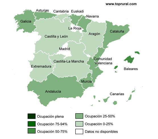 Los alojamientos rurales gallegos aumentan su media de ocupación en el mes de julio hasta un 33%